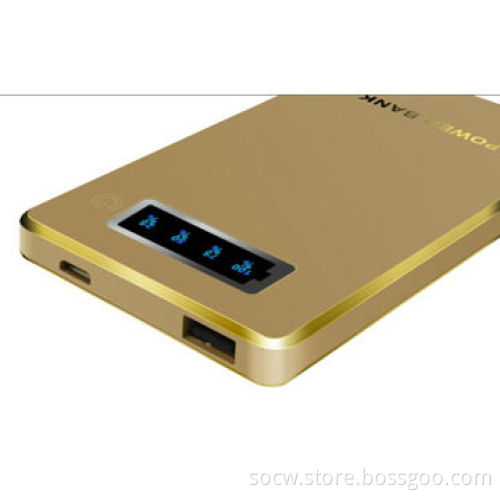Popular 3,600mAh golden power bank with touch screen power button